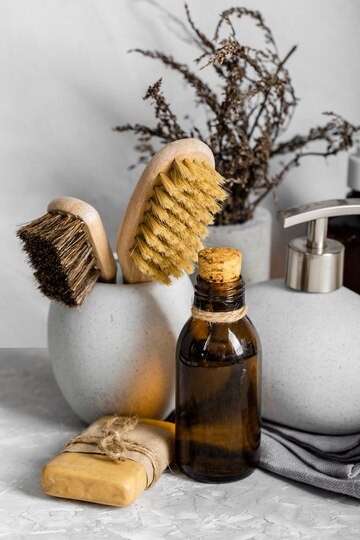 Essential oils like lavender and peppermint for scalp massage and hair growth