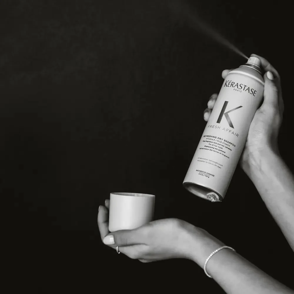 A client receiving a Kérastase hair ritual at the wash basin in Hāste Urban Hair Spa, Medford MA