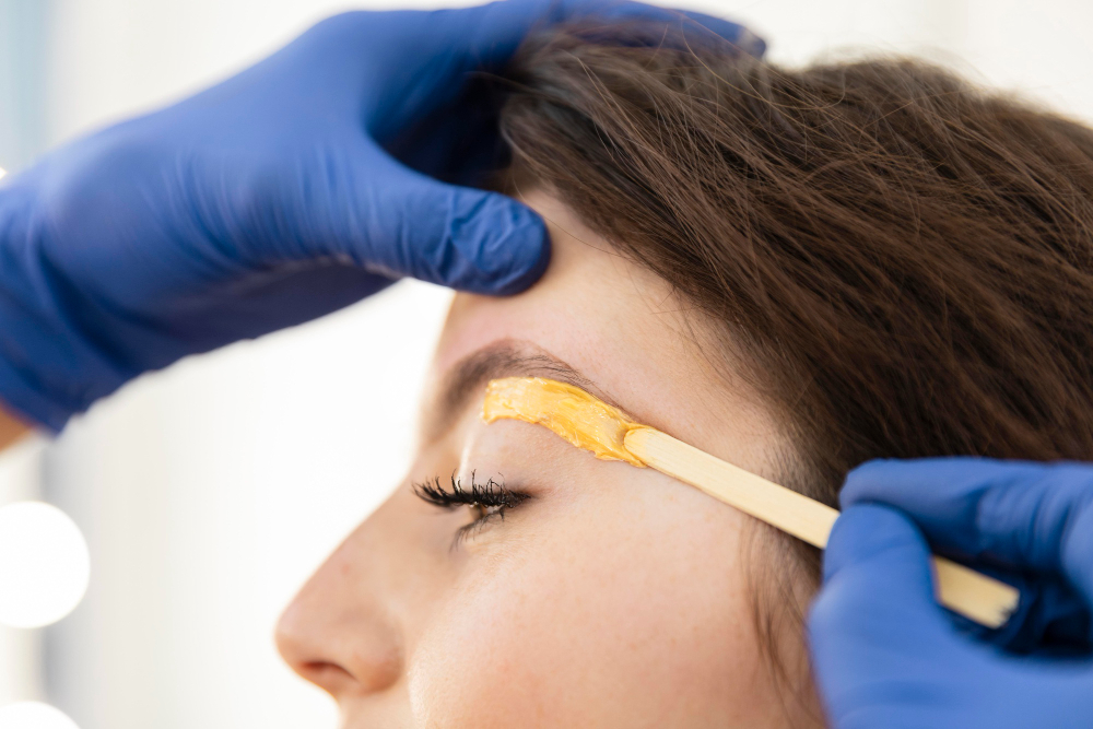 vegan brow waxing process