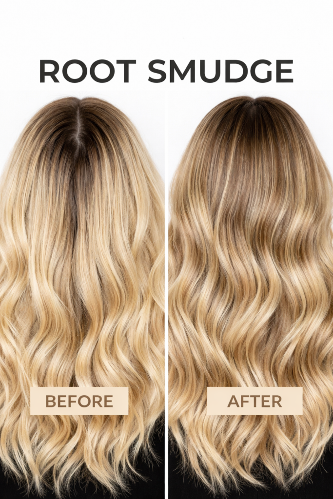 root smudge before and after